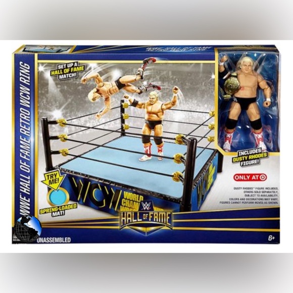 WWE Hall of Fame Retro WCW Ring Playset Includes Dusty Rhodes Figure Mattel - Picture 1 of 11